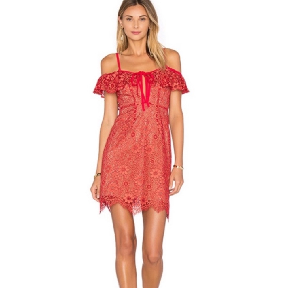 For Love and Lemons Rosemary Mini Dress Cherry